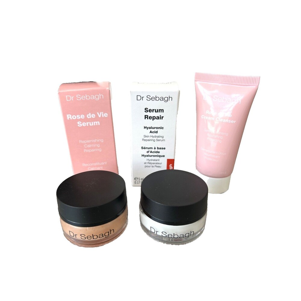 Dr Sebagh Luxury Skincare Travel Set NEW Rose de Vie Serum Repair & Cosmetic Bag